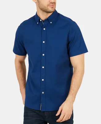 Nautica Men's Classic-Fit Short-Sleeve Solid Stretch Oxford Shirt