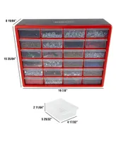 Trademark Global Storage Drawers - 24 Compartment organizer Desktop or Wall Mount Container