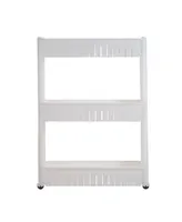 Trademark Global Mobile Shelving Unit organizer with 3 Large Storage Baskets by Everyday Home