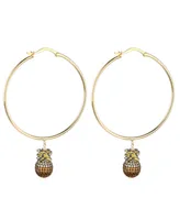 Noir Cubic Zirconia Pineapple Hoop Earring