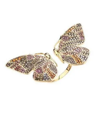 Noir Multi-Colored Cubic Zirconia Butterfly Wing Ring