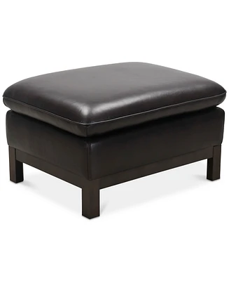Closeout! Virton 24" Leather Ottoman, Created for Macy's
