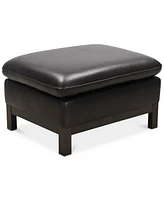 Closeout! Virton 24" Leather Ottoman, Created for Macy's