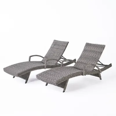 Crete Outdoor Chaise Lounge, Set of 2