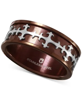 Men's Two-Tone Embellished Ring Stainless Steel