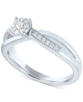 Diamond Cluster Promise Ring (1/6 ct. t.w.) Sterling Silver