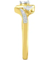 Diamond Heart Promise Ring (1/6 ct. t.w.) 14k Gold Over Sterling Silver