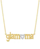 Diamond "Glamama" 18" Pendant Necklace (1/10 ct. t.w.) in 14k Gold Over Sterling Silver