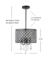 Jonathan Y Gigi 13" Adjustable Led Drop Pendant