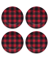 TarHong Vintage Lodge Buffalo Check Melamine Dinner Plates, Set of 6