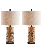 Jonathan Y Elicia 25" Sea Grass Led Table Lamp - Set of 2