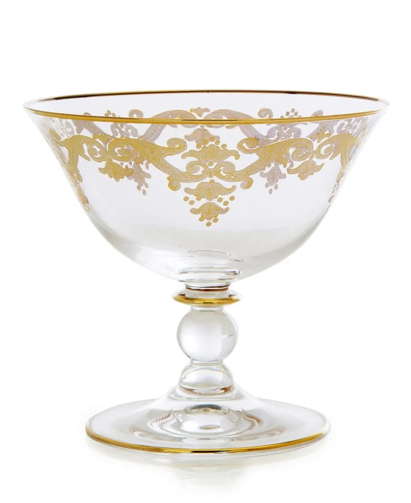 Footed Serving Bowl With 24K Gold Artwork