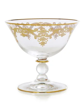 Footed Serving Bowl With 24K Gold Artwork