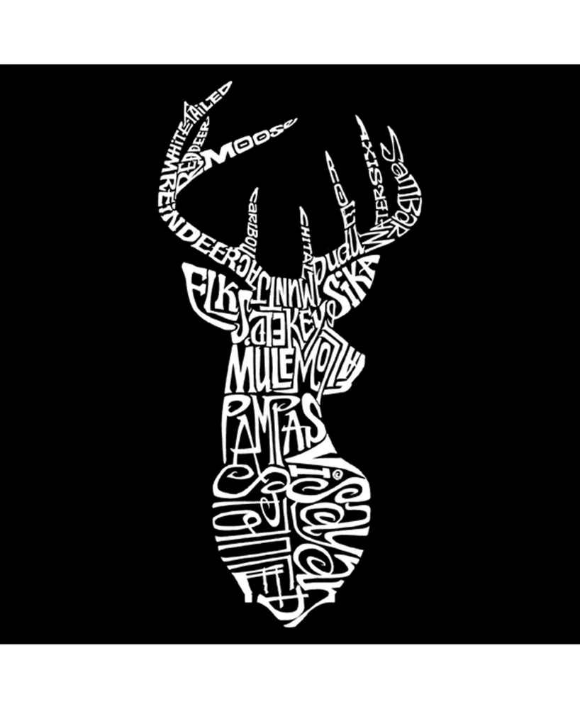 La Pop Art Mens Word T-Shirt - Types of Deer