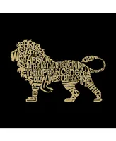 La Pop Art Mens Word T-Shirt - Lion