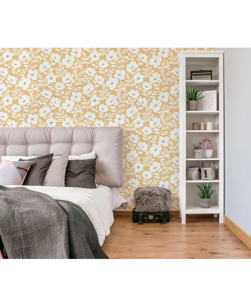 Brewster Home Fashions Bergman Scandi Flower Wallpaper - 396" x 20.5" x 0.025"
