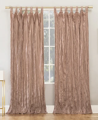 Odelia Distressed Velvet Semi-Sheer Tab Top Curtain Panel