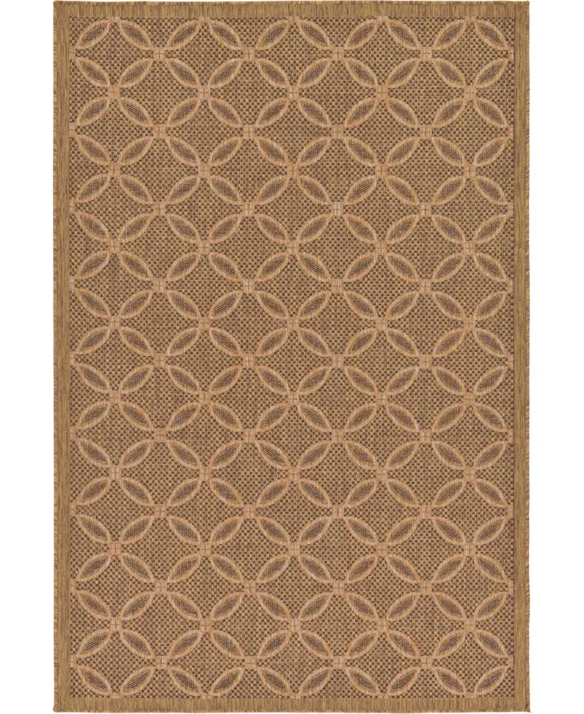 Bayshore Home Outdoor Pashio Pas6 Light Brown 5' 3" x 8' Area Rug