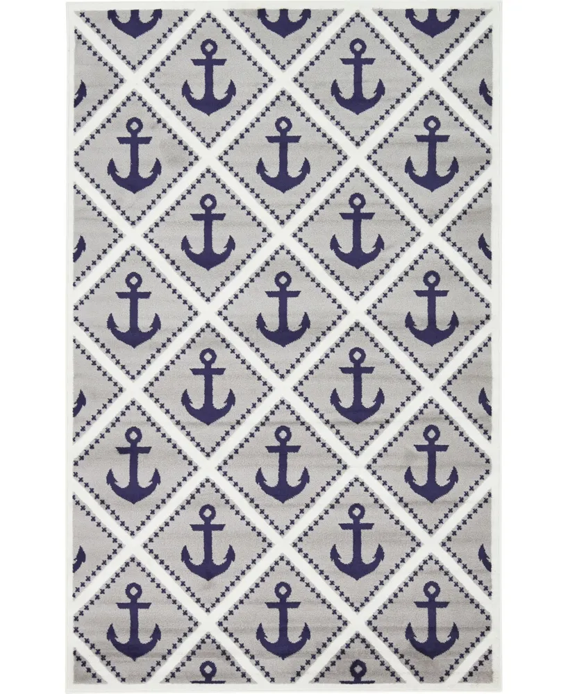 Bayshore Home Politan Pol4 Light Gray 5' x 8' Area Rug