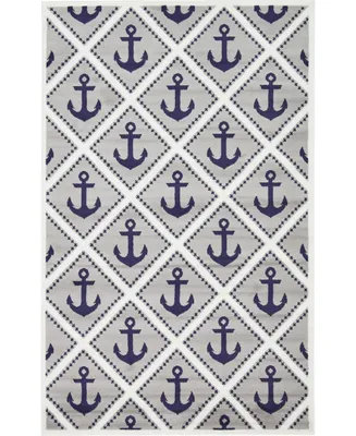 Bayshore Home Politan Pol4 Light Gray 5' x 8' Area Rug