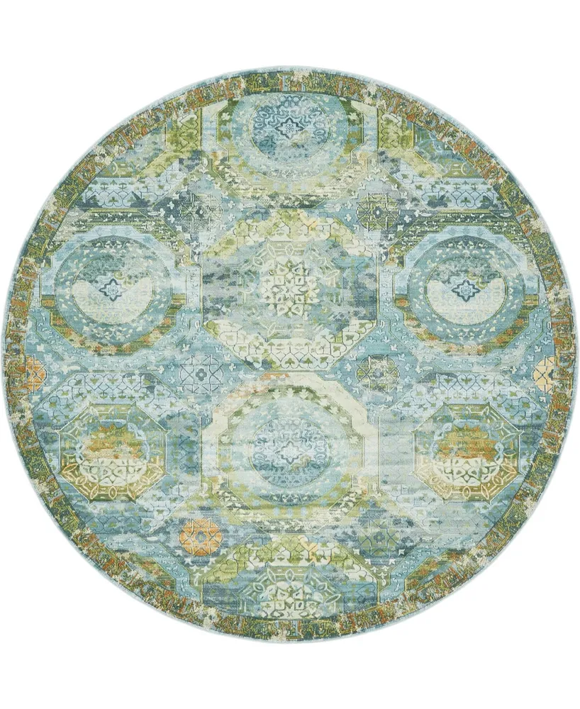 All-Weather Braided Rug, Concentric Pattern Oval