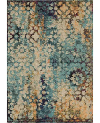 Bayshore Home Brio Bri1 Blue 7' x 10' Area Rug