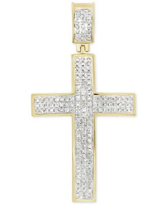 Diamond Cluster Cross Pendant (1/2 ct. t.w.) in 10k Gold