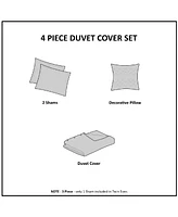 Intelligent Design Abby Pintucked Metallic -Pc. Duvet Cover Set