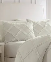 Closeout! Laura Ashley Adelina Ruffle Cotton 3 Piece Comforter Set, King