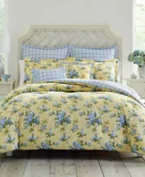 Laura Ashley Cassidy Cotton Reversible 7 Piece Comforter Set