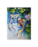 Marcia Baldwin 'Koi Koi And Lily' Canvas Art - 14" x 19"