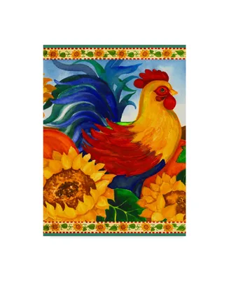 Laurie Korsgaden 'Colorful Rooster Centered' Canvas Art - 18" x 24"
