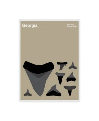 Print Collection - Artist 'Georgia Shark Teeth' Canvas Art - 14" x 19"
