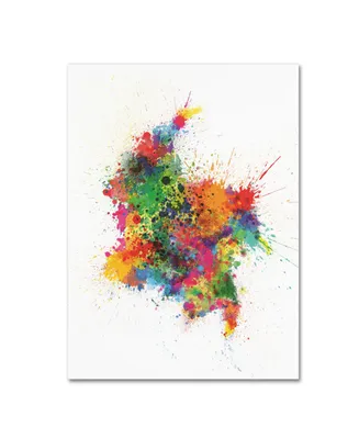 Michael Tompsett 'Colombia Paint Splashes Map' Canvas Art - 24" x 32"