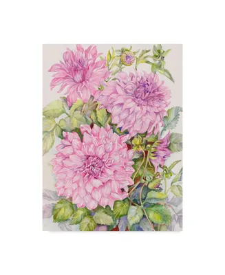 Joanne Porter 'Lavender Dahlias' Canvas Art - 24" x 32"