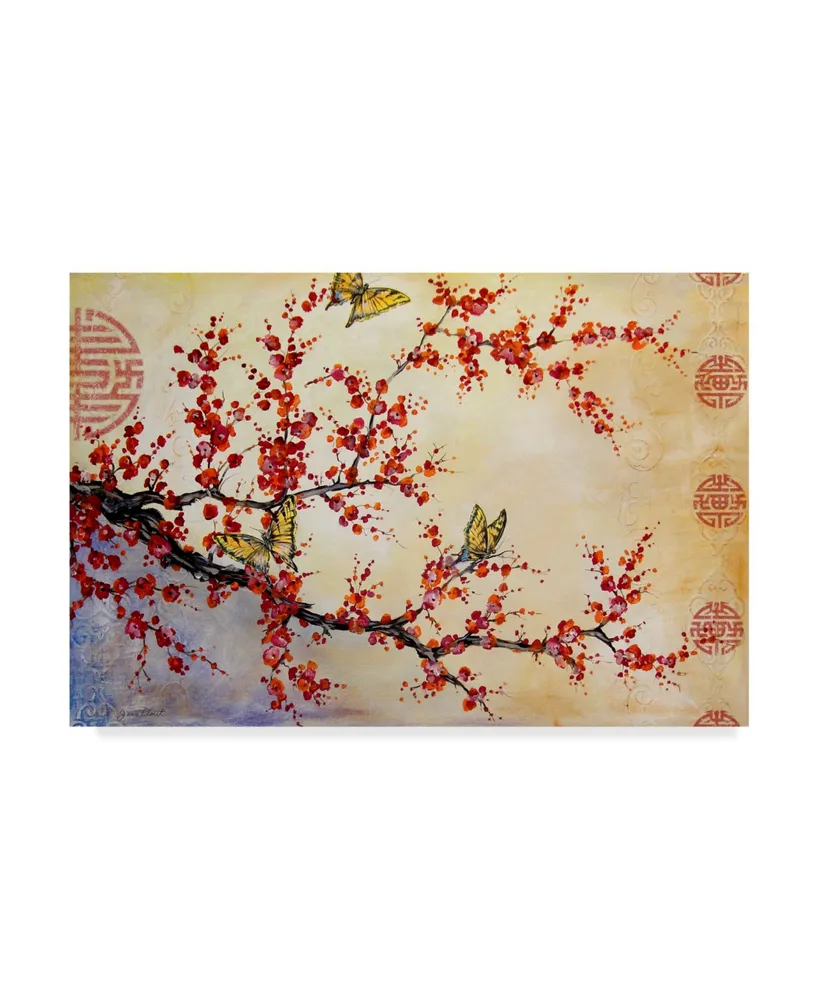Jean Plout 'Butterfly Blossoms Asian' Canvas Art - 47" x 30"