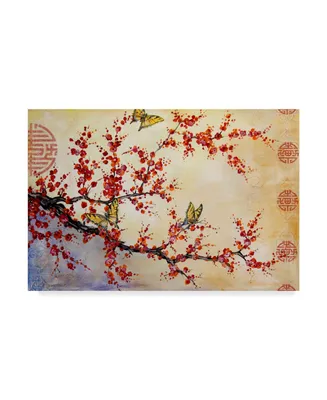 Jean Plout 'Butterfly Blossoms Asian' Canvas Art - 47" x 30"