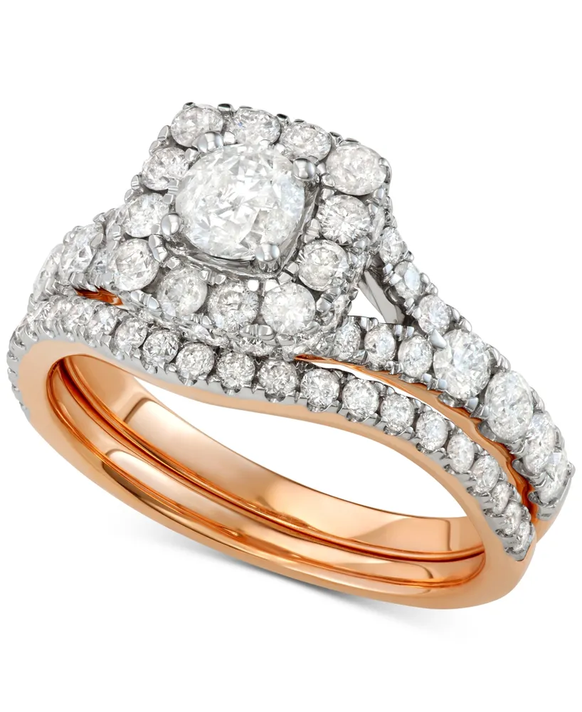 Diamond Halo Bridal Set (2 ct. t.w.) 14K White, Yellow or Rose Gold