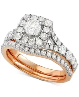 Diamond Halo Bridal Set (2 ct. t.w.) 14K White, Yellow or Rose Gold