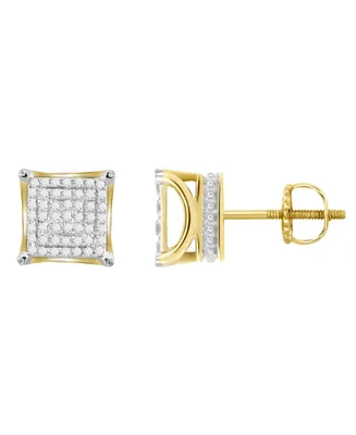 Men's Diamond (/ ct.t.w.) Square Earring Set in 10k Yellow Gold