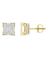 Men's Diamond (1/ ct.t.w.) Square Earring Set in 10k Yellow Gold