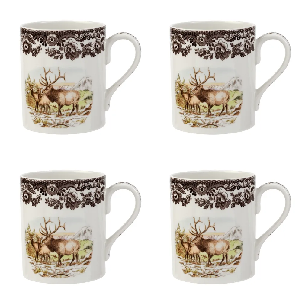 Spode Woodland Elk Mug Set/4