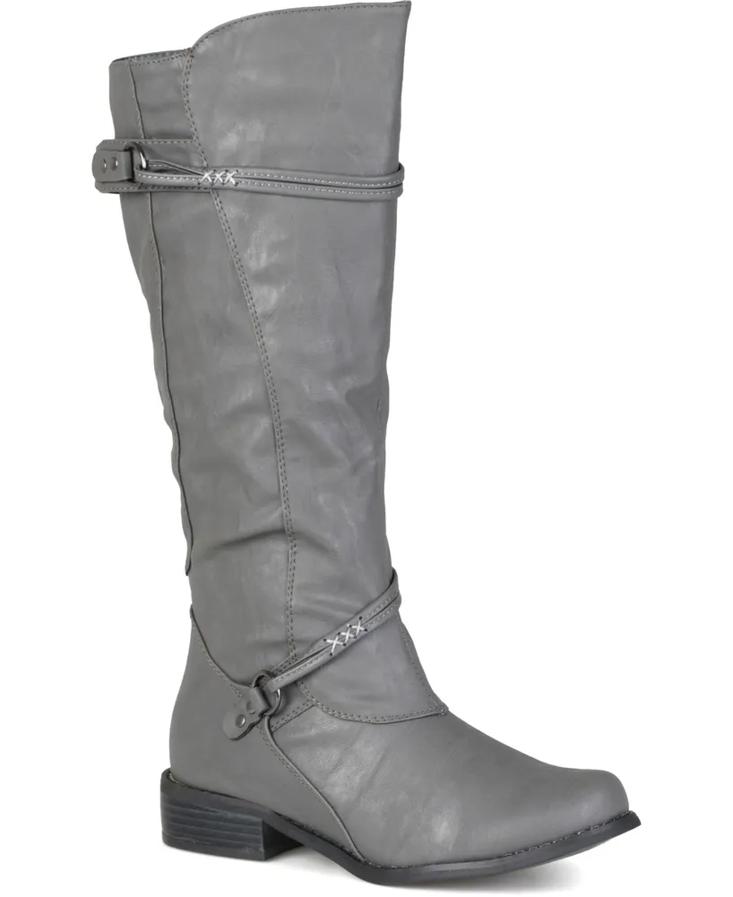 Journee Collection Women's Harley Wide Calf Rouched Knee High Boots