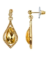 2028 Gold-Tone Lt. Colorado Caged Briolette Drop Earrings