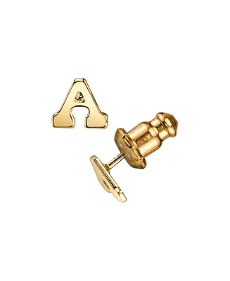 2028 14K Gold-Dipped Initial Button Earrings