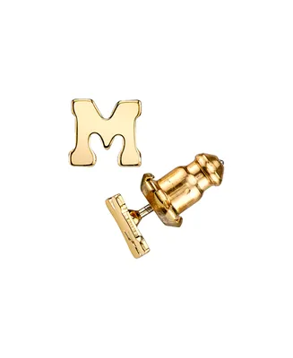 2028 14K Gold-Dipped Initial Button Earrings