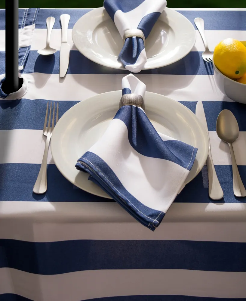 Cabana Stripe Outdoor Tablecloth 60" Round
