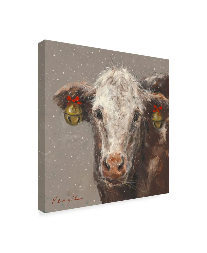 Mary Miller Veazie 'Patty The Brown Christmas Cow' Canvas Art