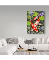 Howard Robinson 'Koi Under Lily Pads' Canvas Art - 24" x 32"