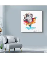 Lucy P. Mctier 'Kitten Ballerina Daisy Flower Dance Persian Cat' Canvas Art - 24" x 24"